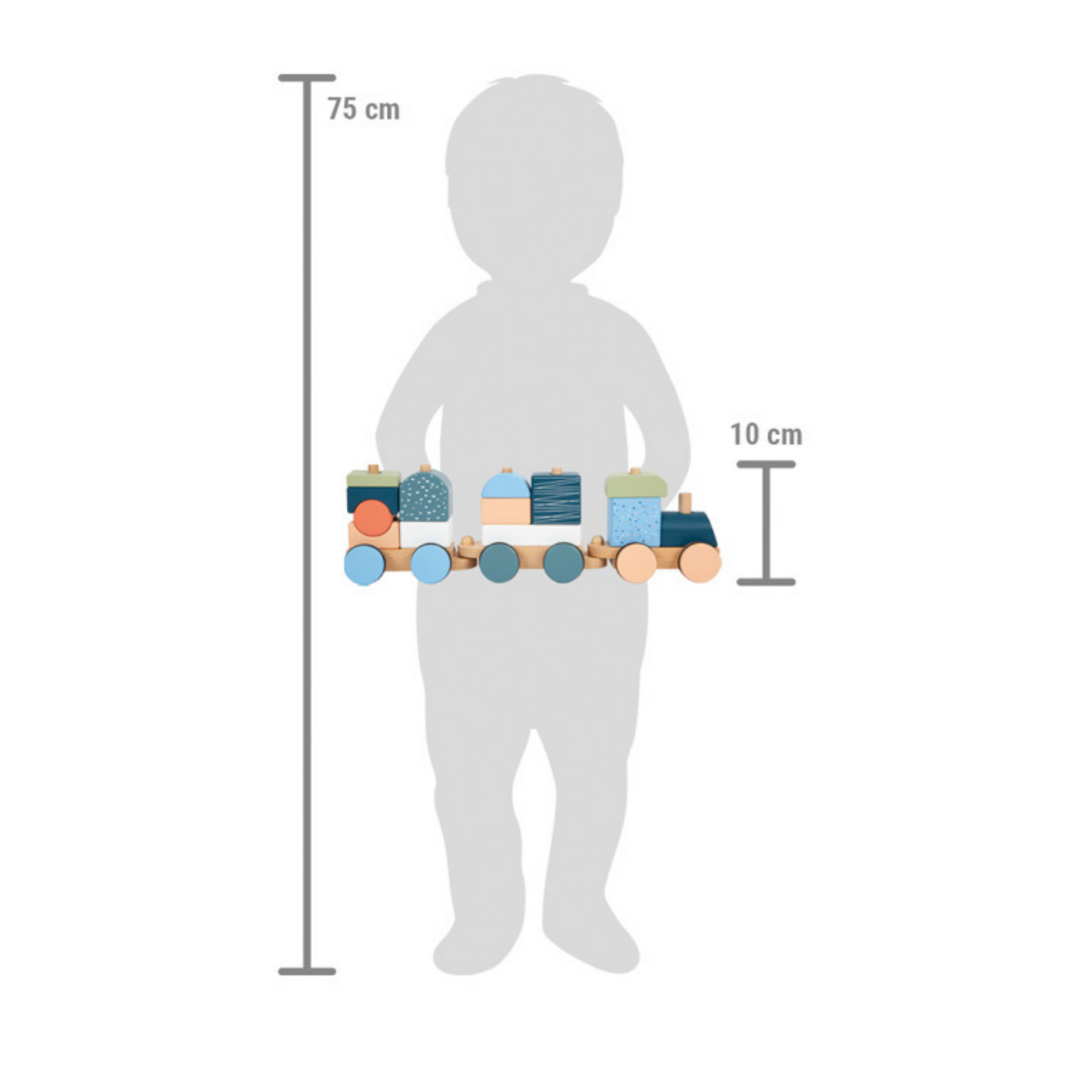 Tren din lemn, jucărie de stivuire, model Arctic, Small Foot