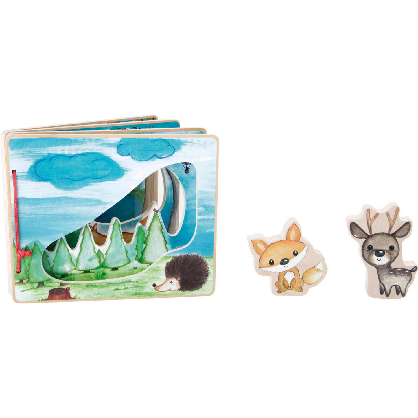 Carte din lemn cu imagini din padure, Small Foot